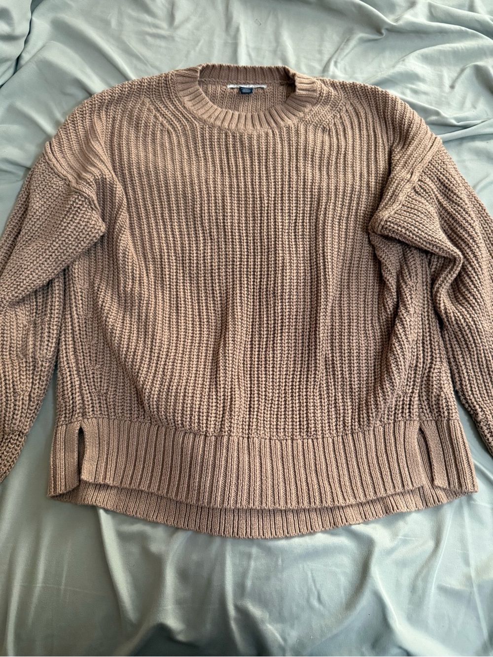 American Eagle Outfitters Chunky Crewneck Sweater - Taupe